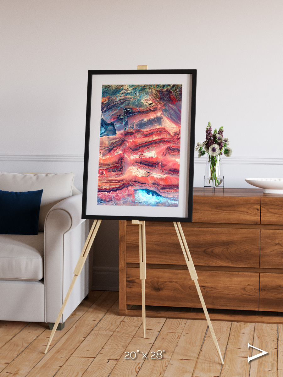 Fractured Earth, Western China Framed & Mounted Print