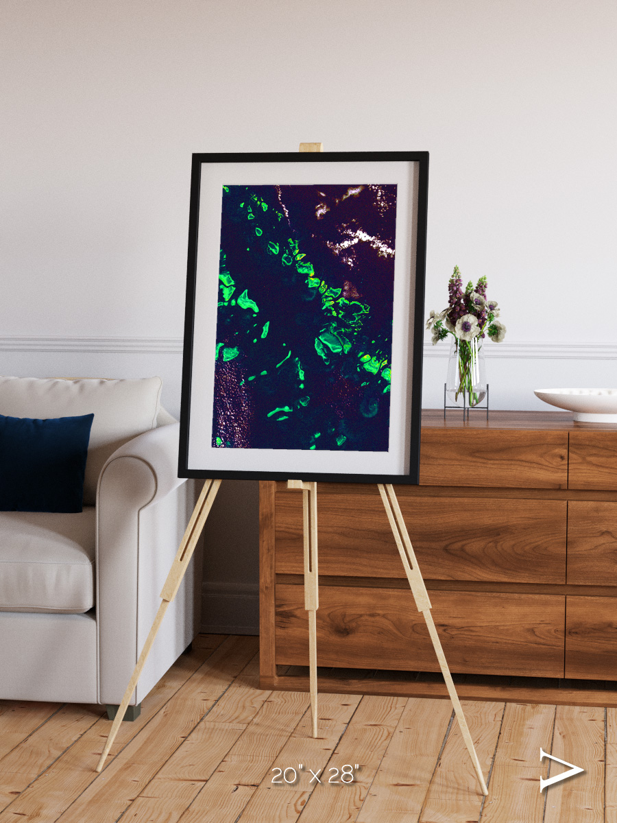 Patterned Ground, Great Barrier Reef Framed & Mounted Print