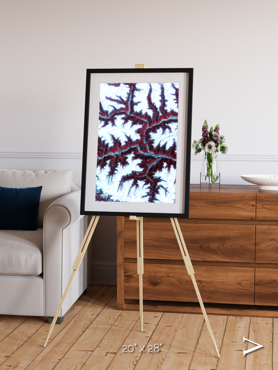 Ribbon River, Himalayas Framed & Mounted Print