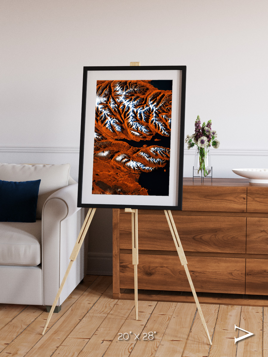 Striped Coast, Eyjafjörður Framed & Mounted Print