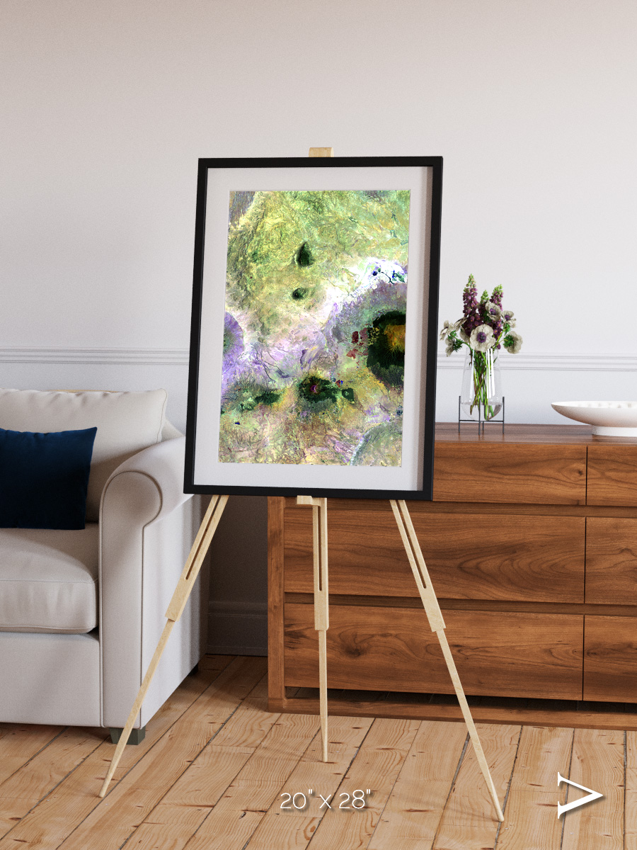 Folded Ridges, Kilimanjaro Framed & Mounted Print