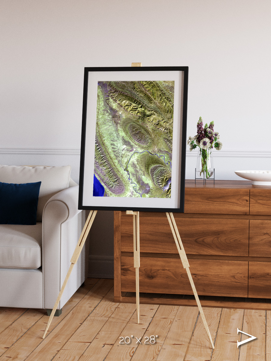 Channel Lines, Konari Iran Framed & Mounted Print