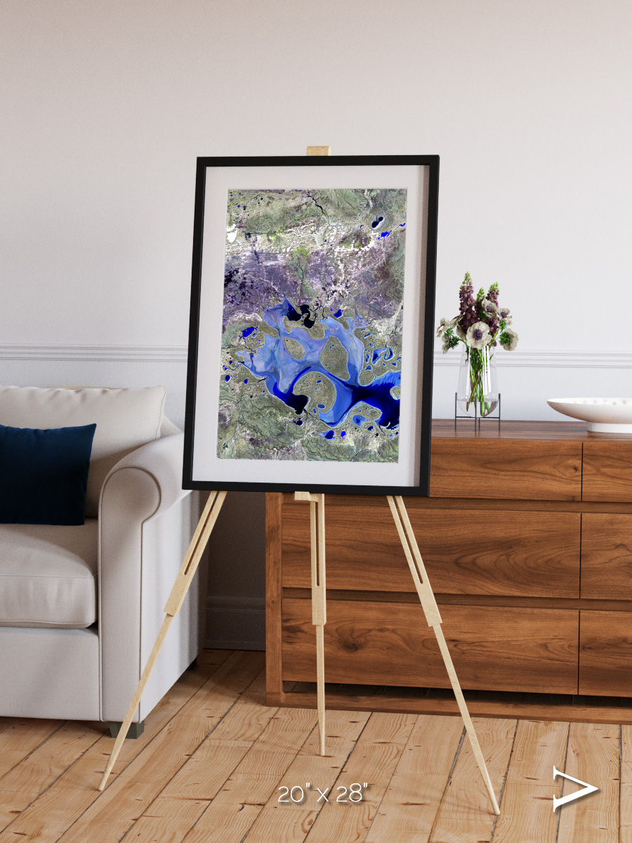 Lake Lines, Lake Carnegie Framed & Mounted Print