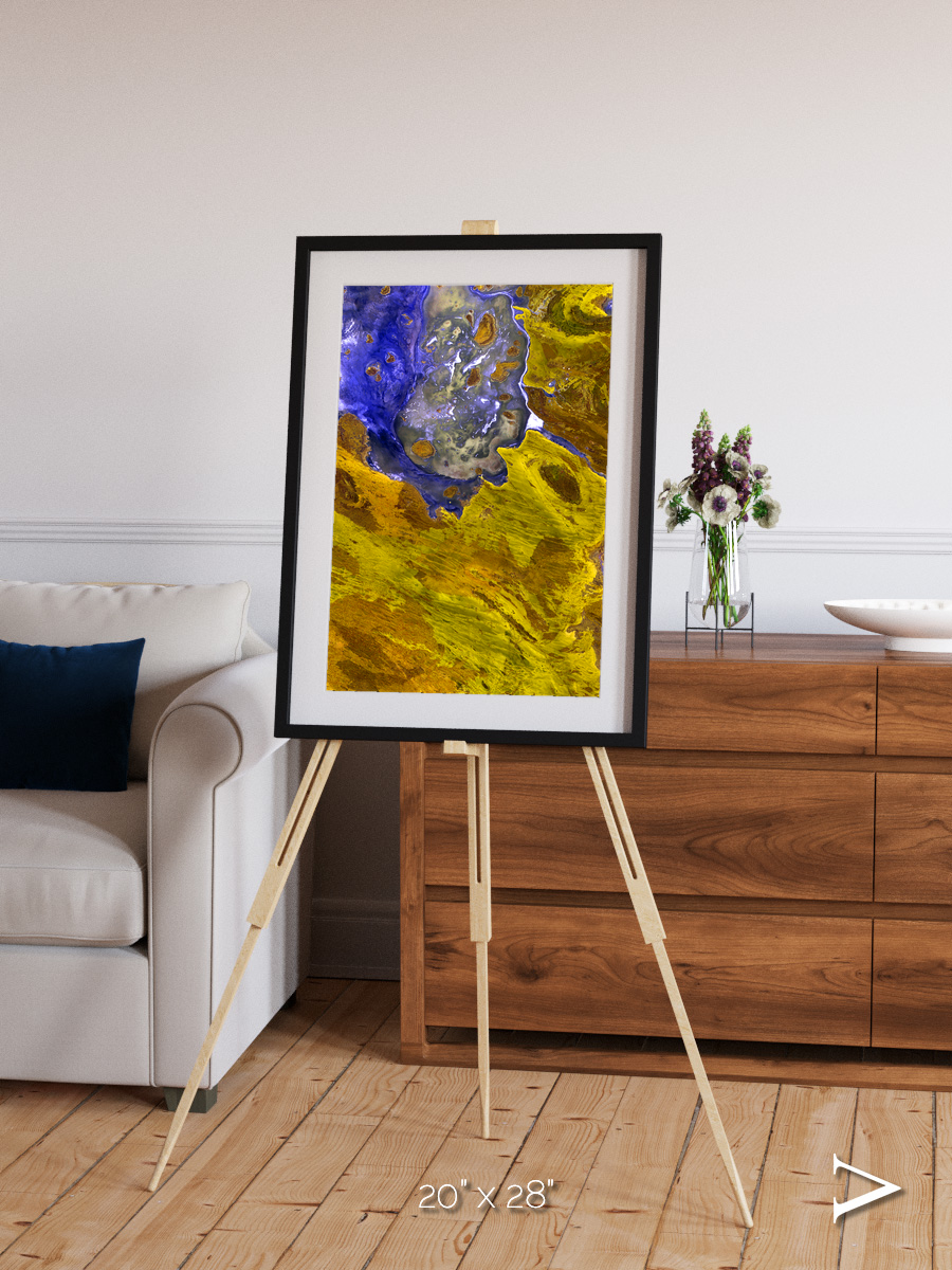 Saline Patterns, Lake Disappointment Framed & Mounted Print