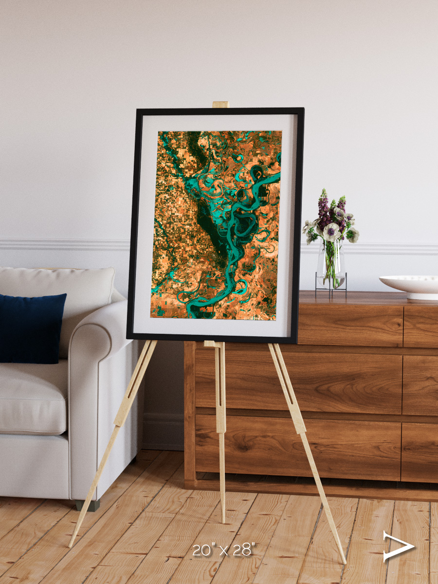 River’s Dance, Mississippi Framed & Mounted Print