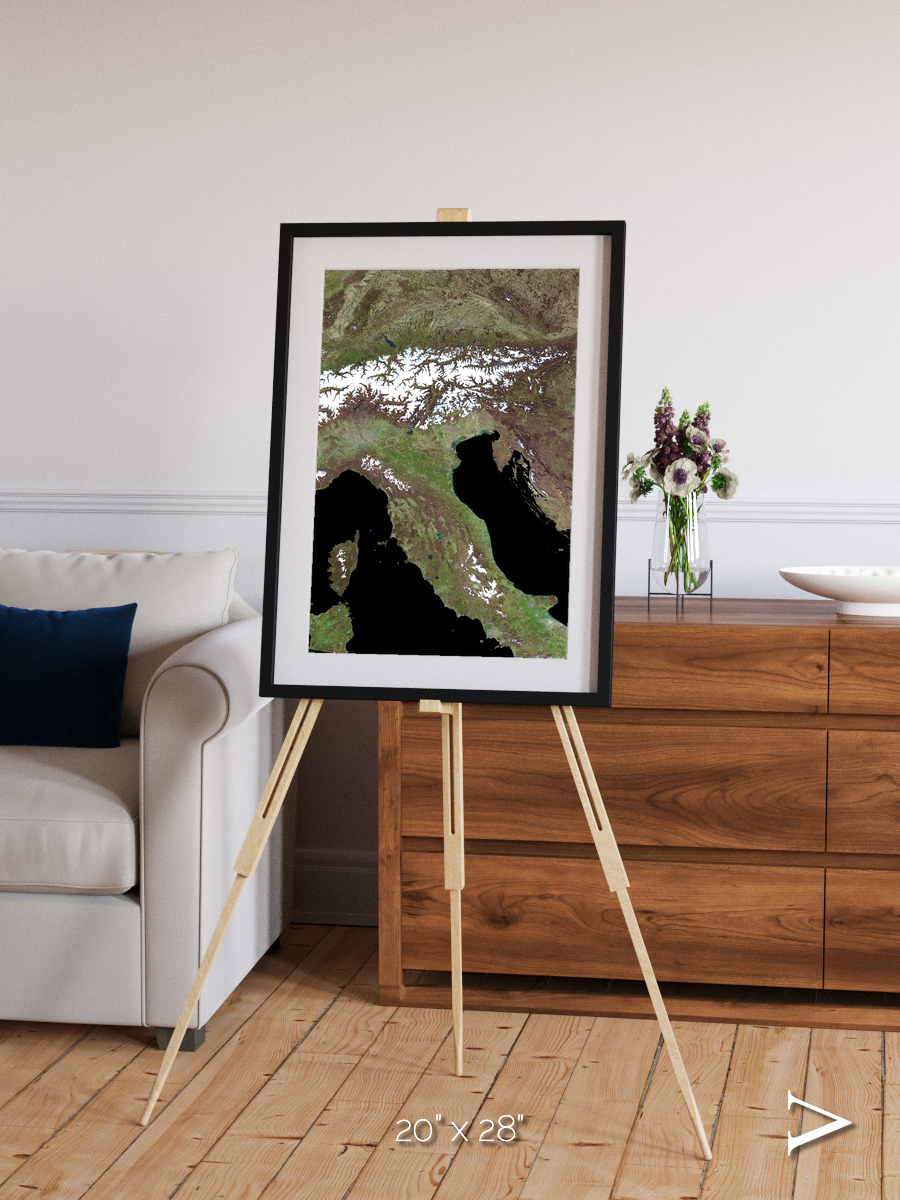 Tidal Patterns, Mediterranean Sea Framed & Mounted Print