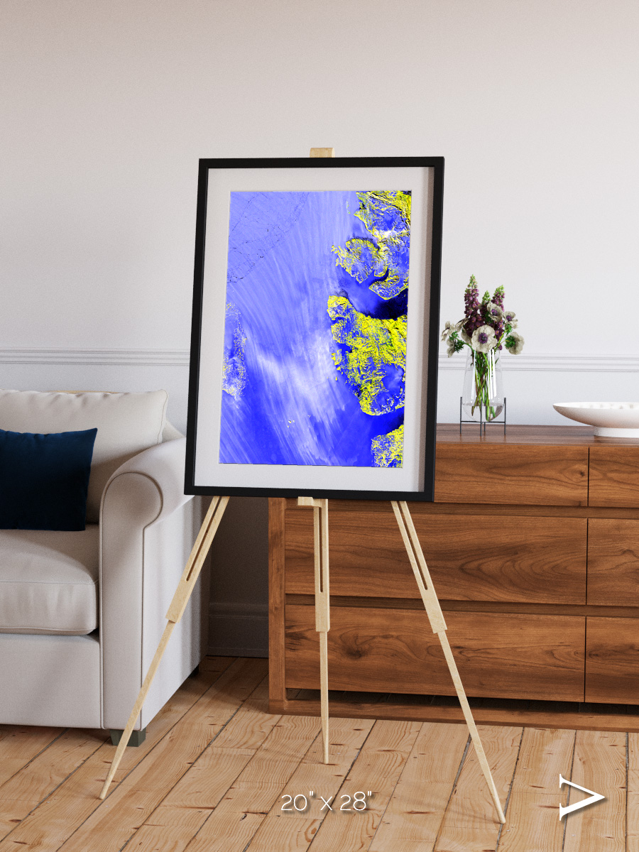 Islands in Snow, High Arctic Framed & Mounted Print