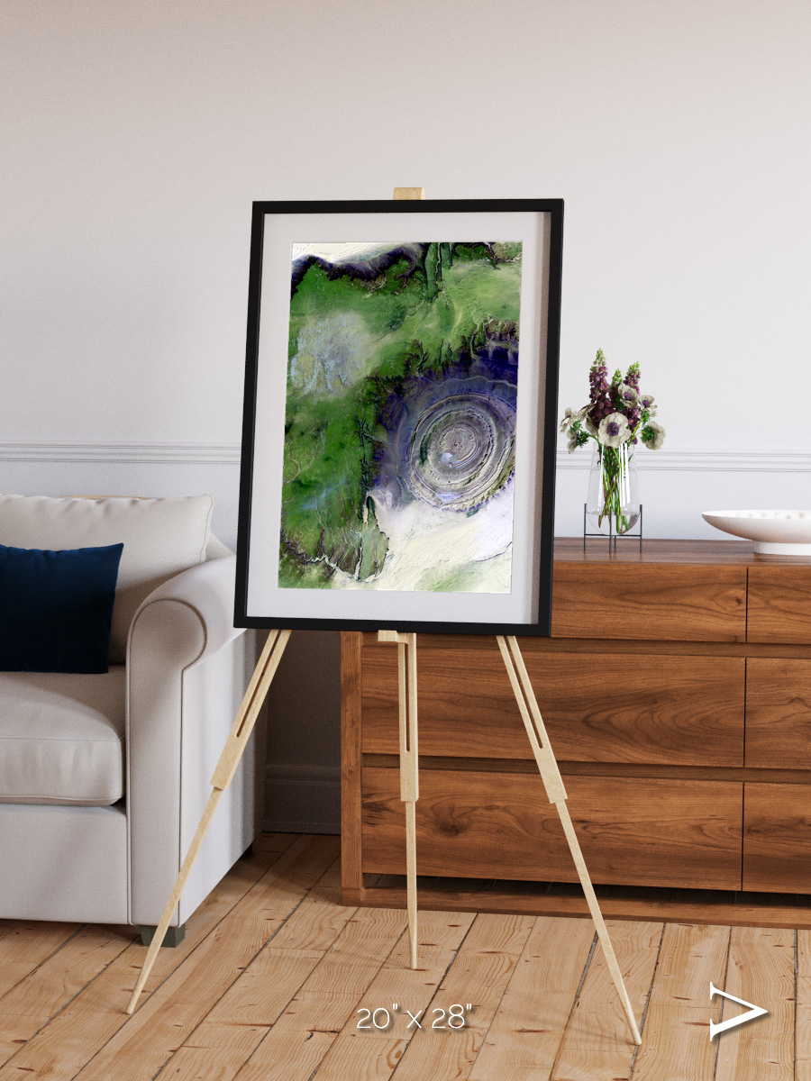 Dormant Giants, Richat Structure Framed & Mounted Print