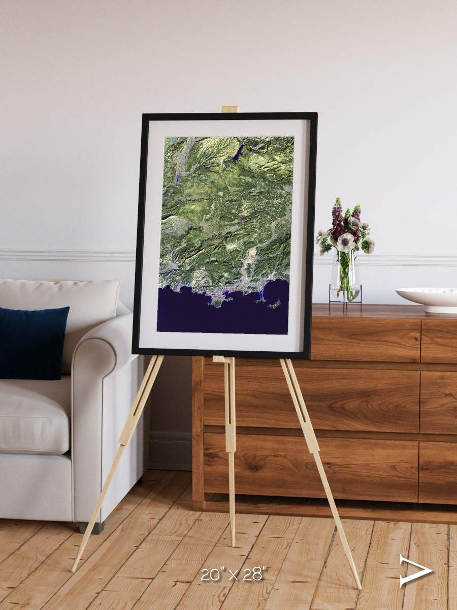 Bay and Shore, Southern Coast of France Framed & Mounted Print