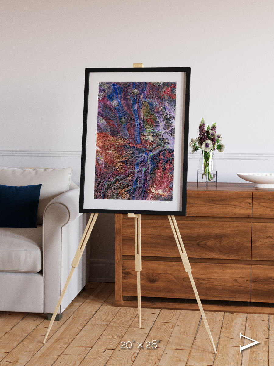 Geologic Tapestry, Asharah Fault Zone Framed & Mounted Print