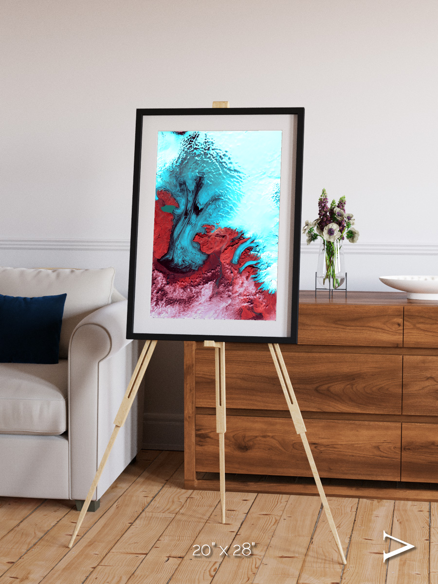 Polar Flow, Vatnajokull Glacier Ice Cap Framed & Mounted Print