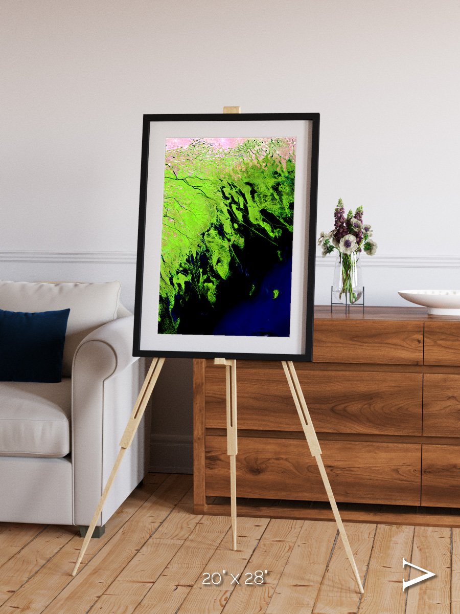 Delta Mosaic, Volga River Delta Framed & Mounted Print