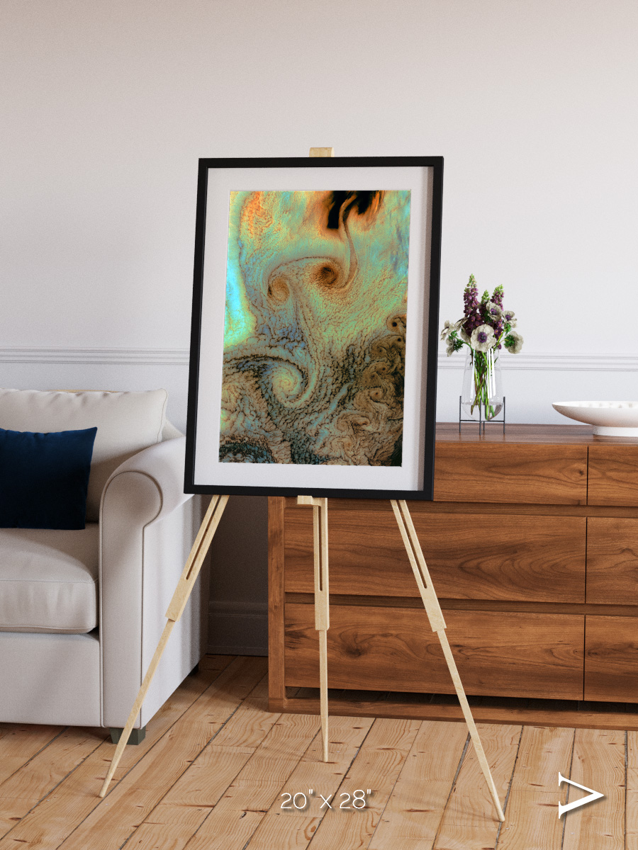Atmospheric Patterns, Von Karman Vortices Framed & Mounted Print