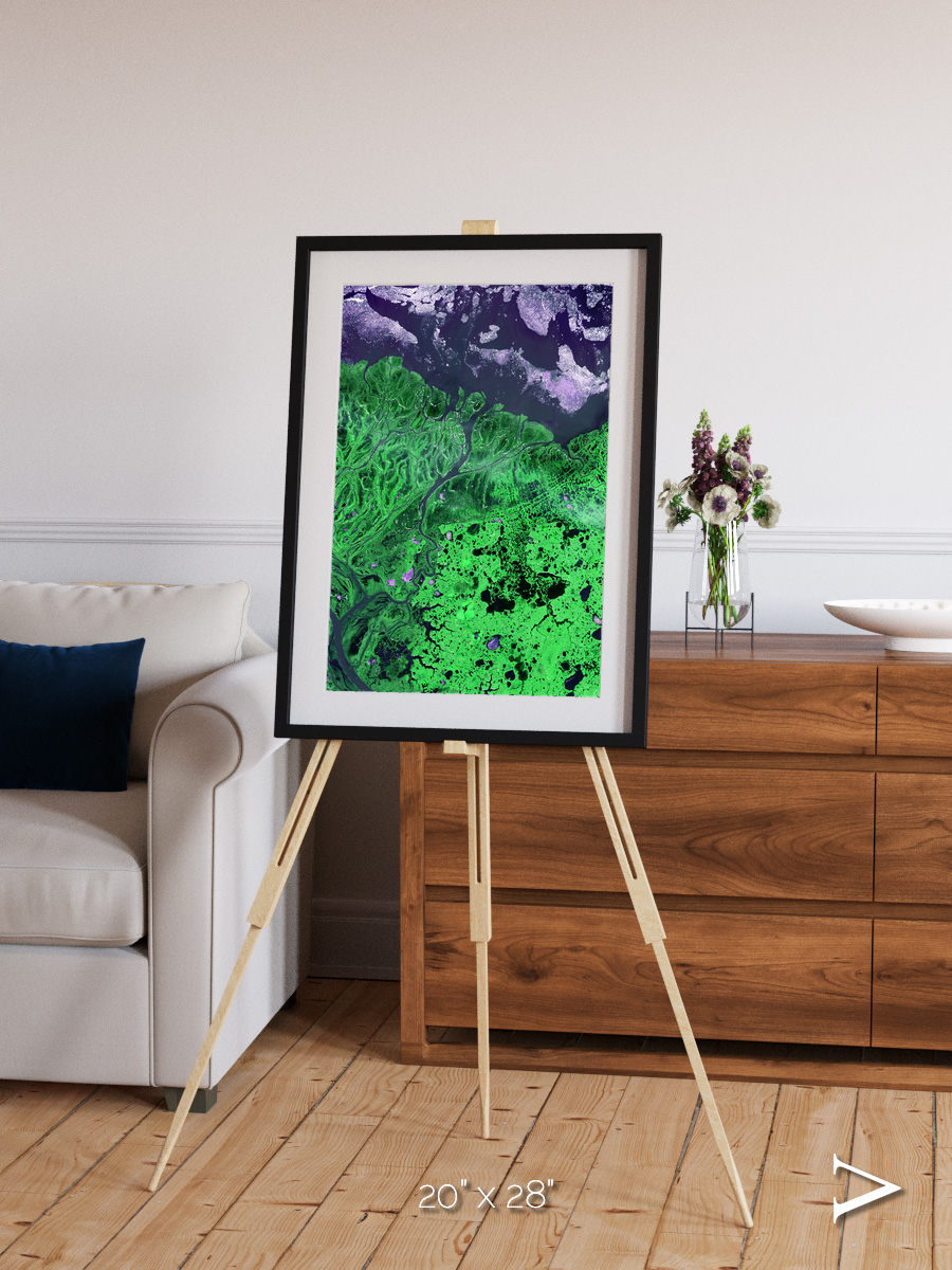 Polar Flow, Yukon Delta Framed & Mounted Print