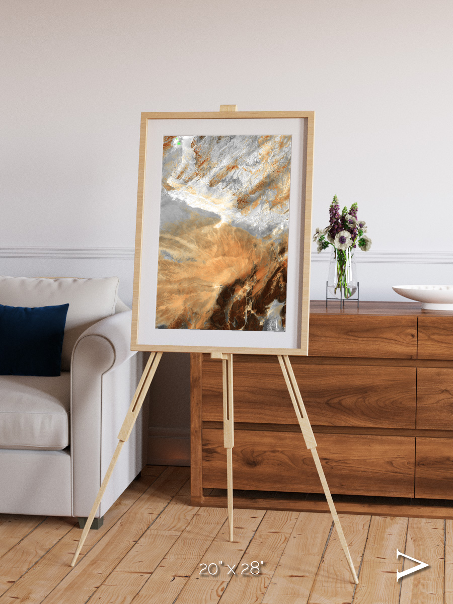 Etched Sands, Algerian Sahara Framed & Mounted Print