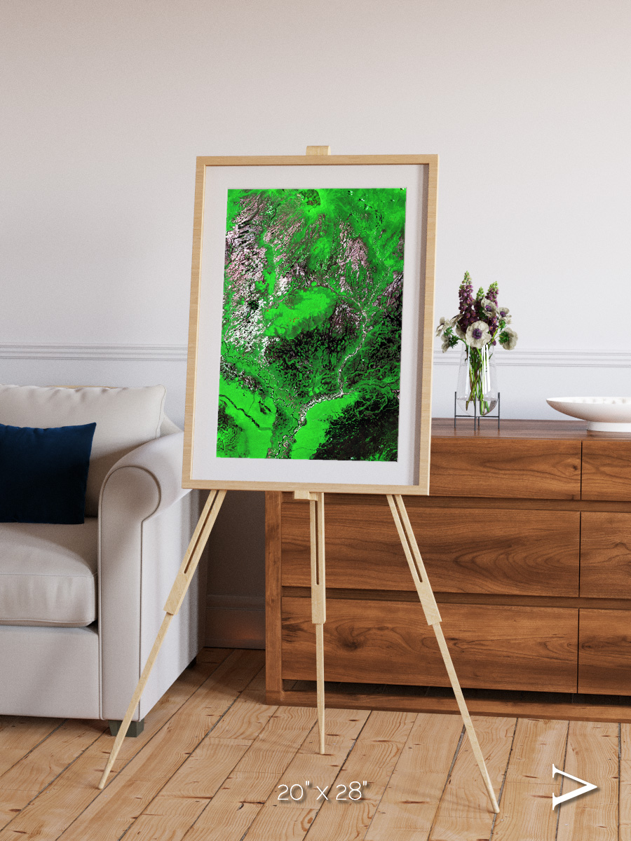 Ribbon River, Araca River Framed & Mounted Print