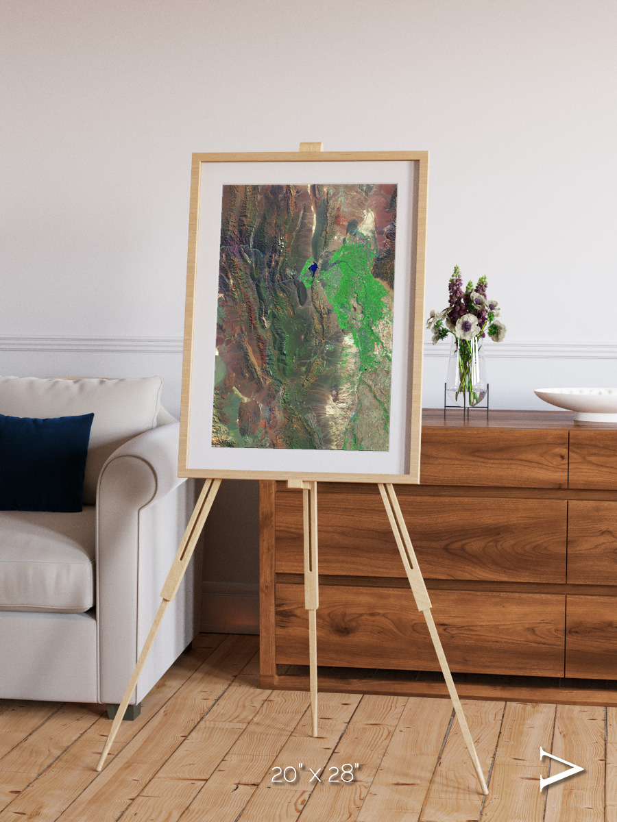 Channel Lines, Barreal Blanco Framed & Mounted Print