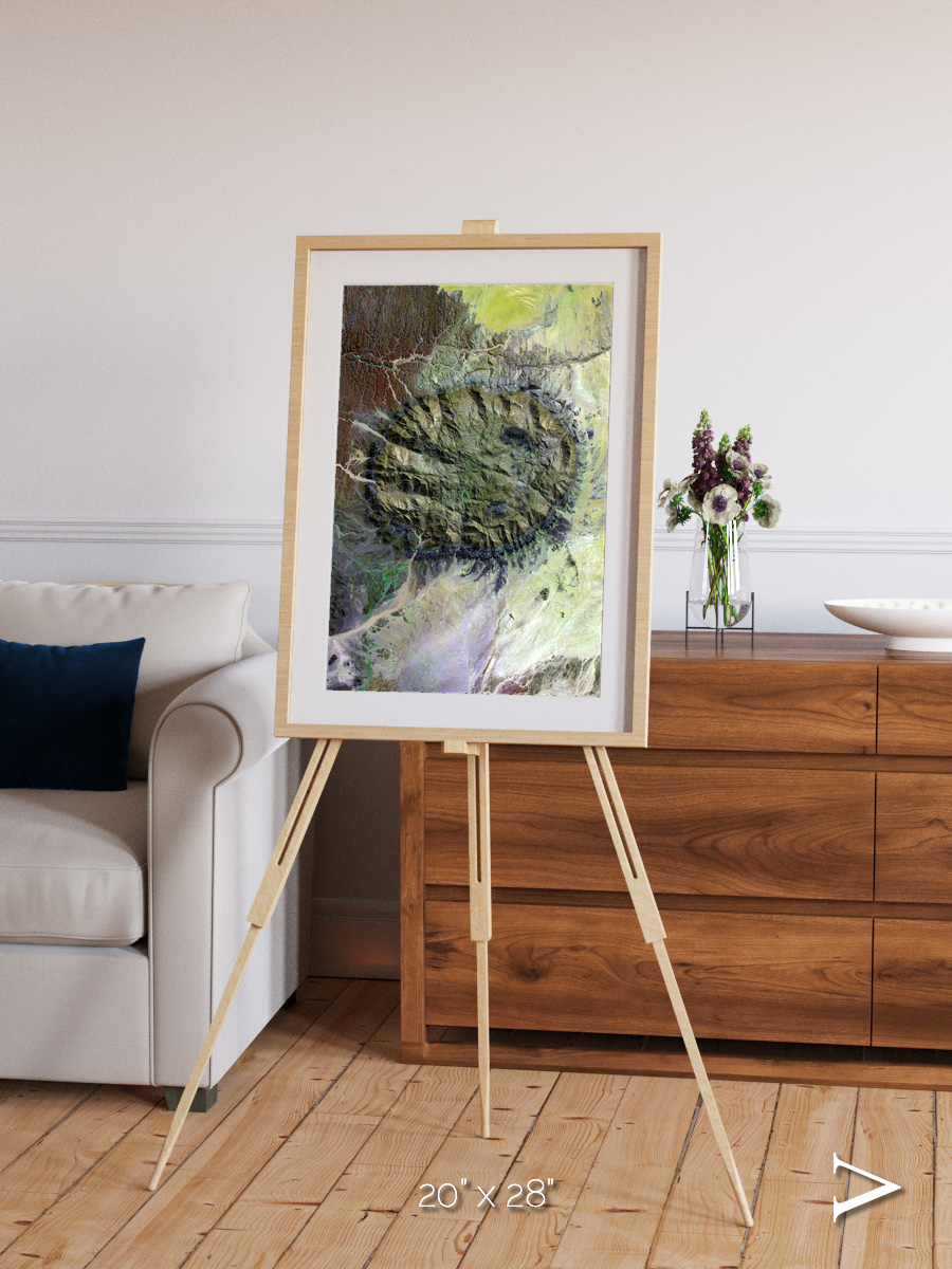 Windwritten Dunes, Brandberg Massif Framed & Mounted Print