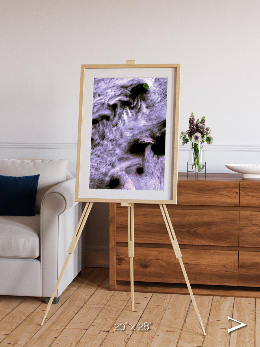 Vortices over Broutona, Kuril Islands Framed & Mounted Print