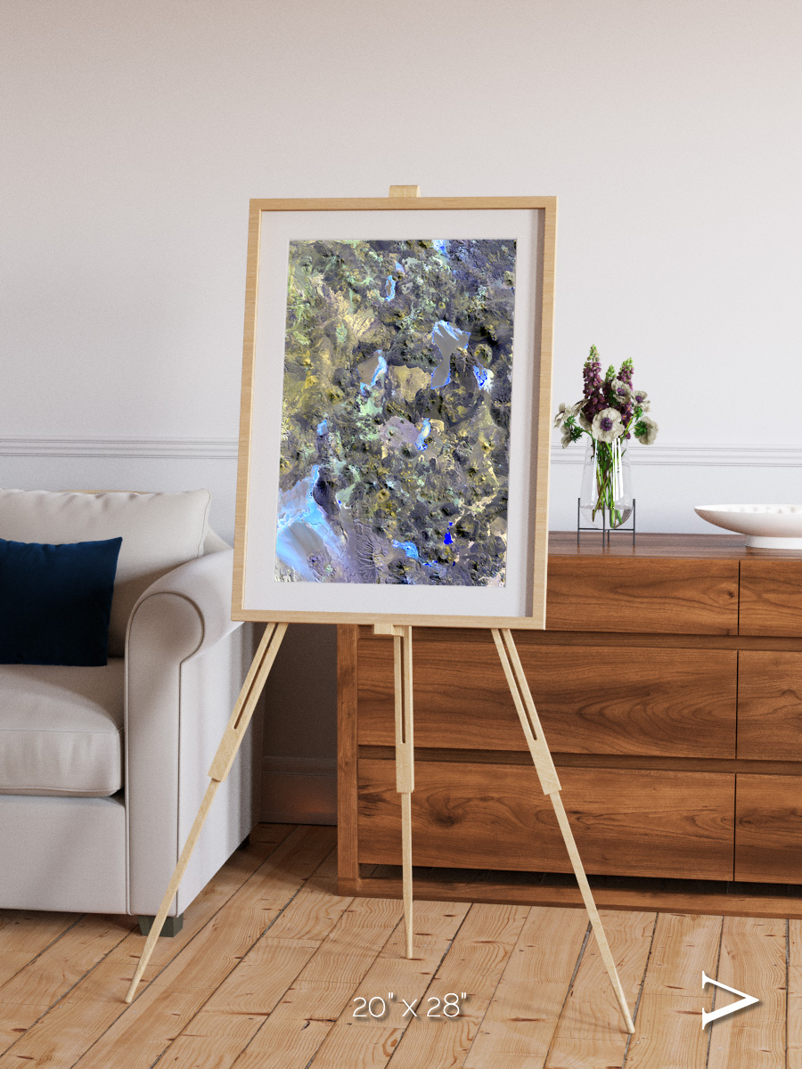Lava Lines, Chilean Volcanoes Framed & Mounted Print