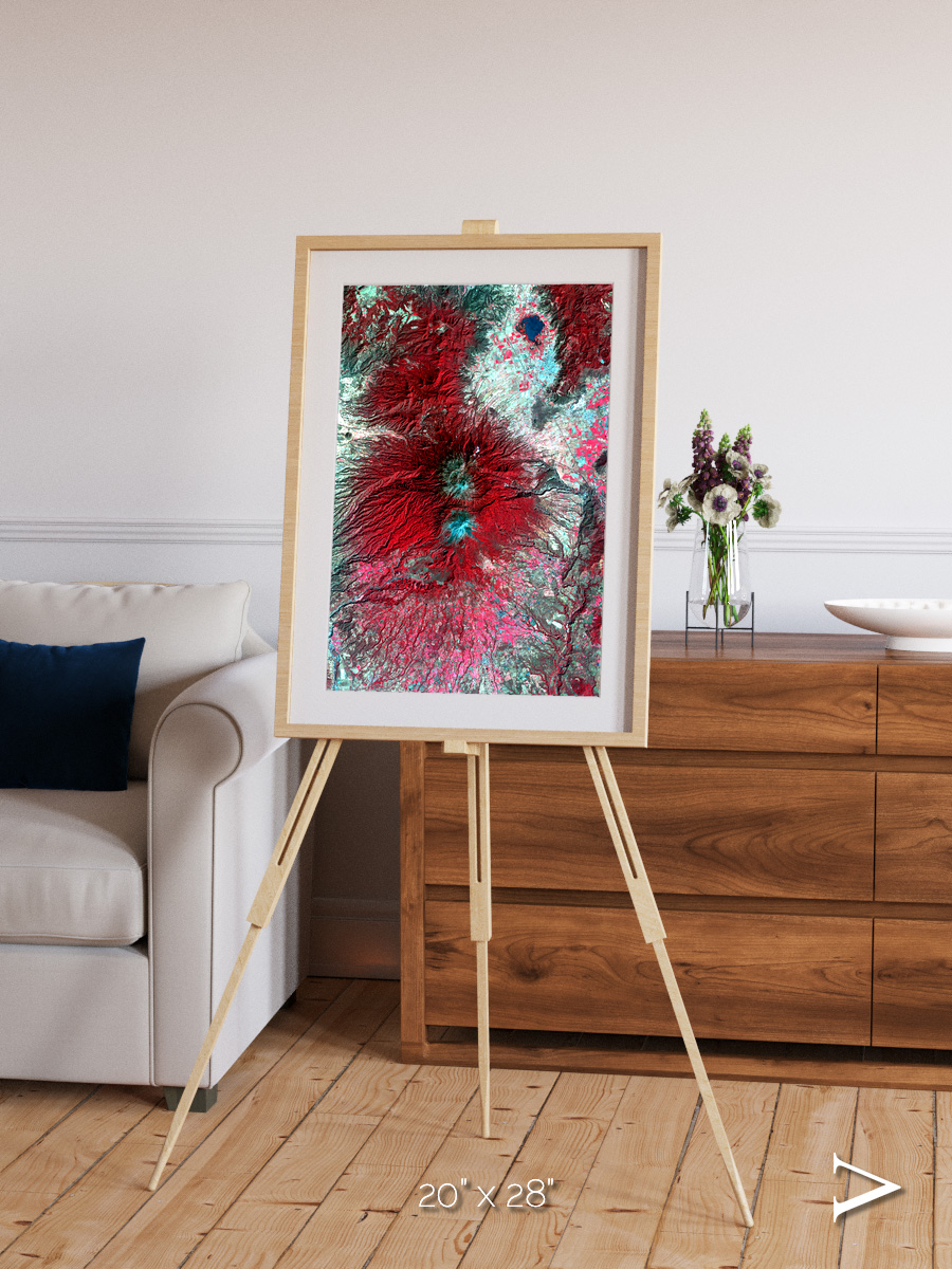 Lava Lines, Colima Volcano Framed & Mounted Print