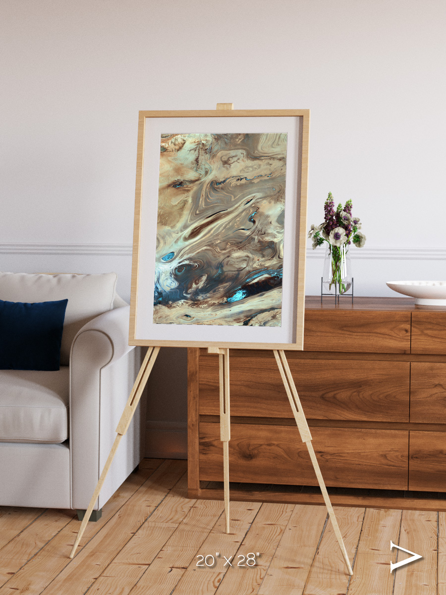 Saline Patterns, Dasht-e Kevir Framed & Mounted Print