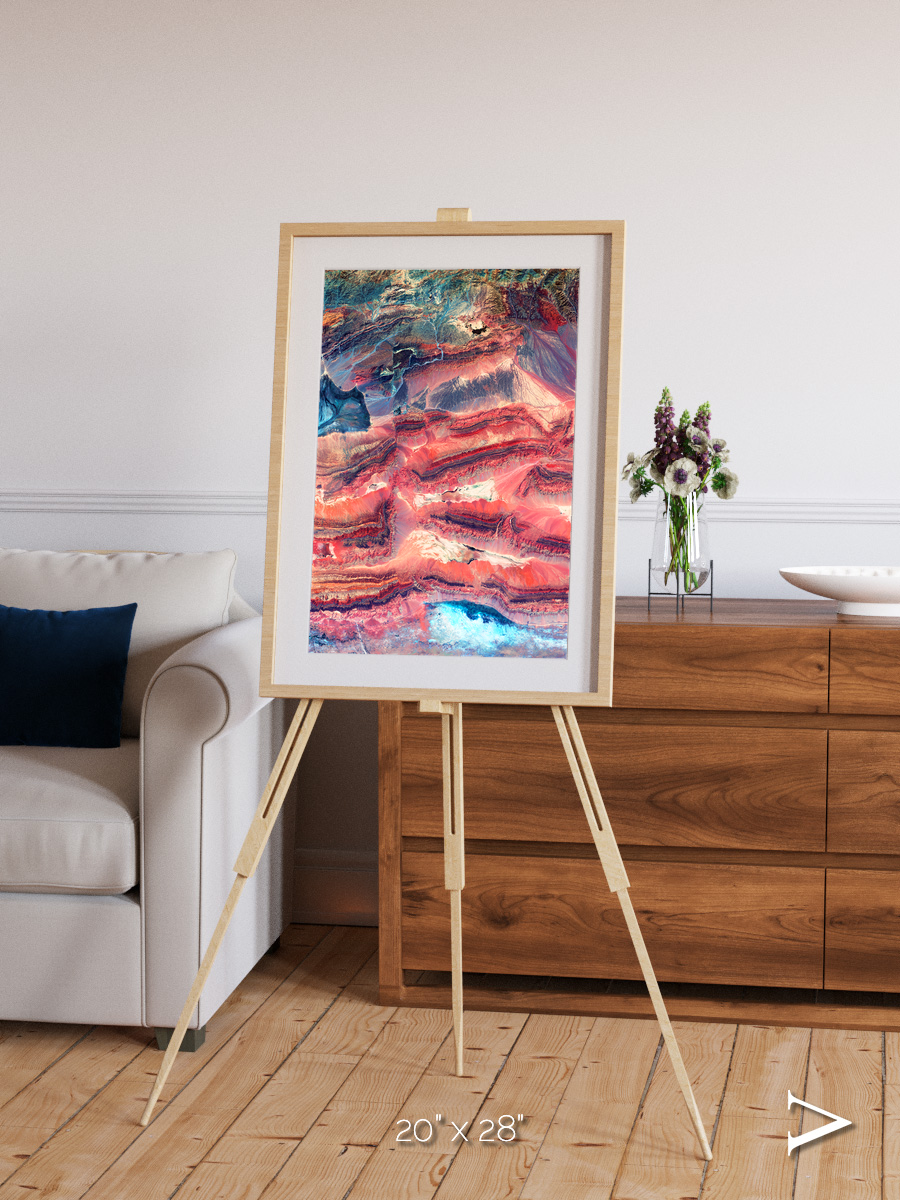 Fractured Earth, Western China Framed & Mounted Print