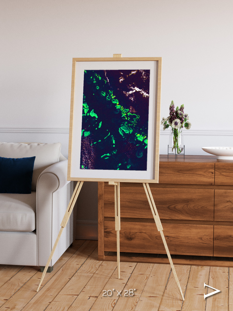Patterned Ground, Great Barrier Reef Framed & Mounted Print