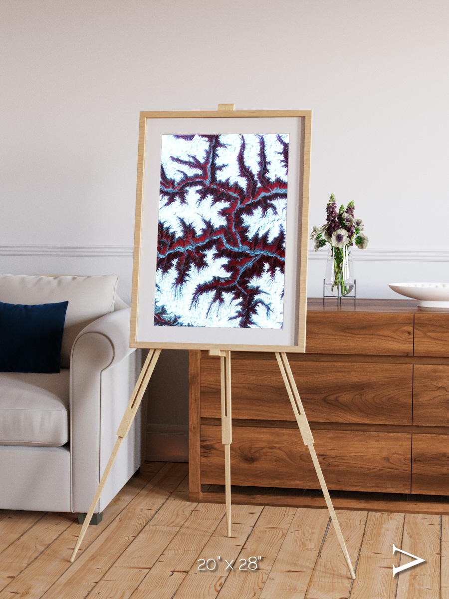 Ribbon River, Himalayas Framed & Mounted Print