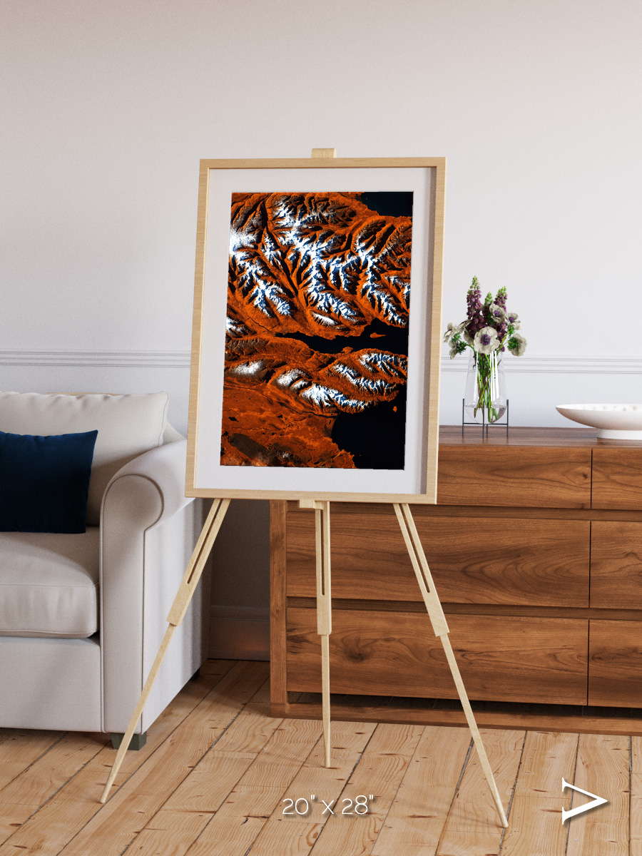 Striped Coast, Eyjafjörður Framed & Mounted Print