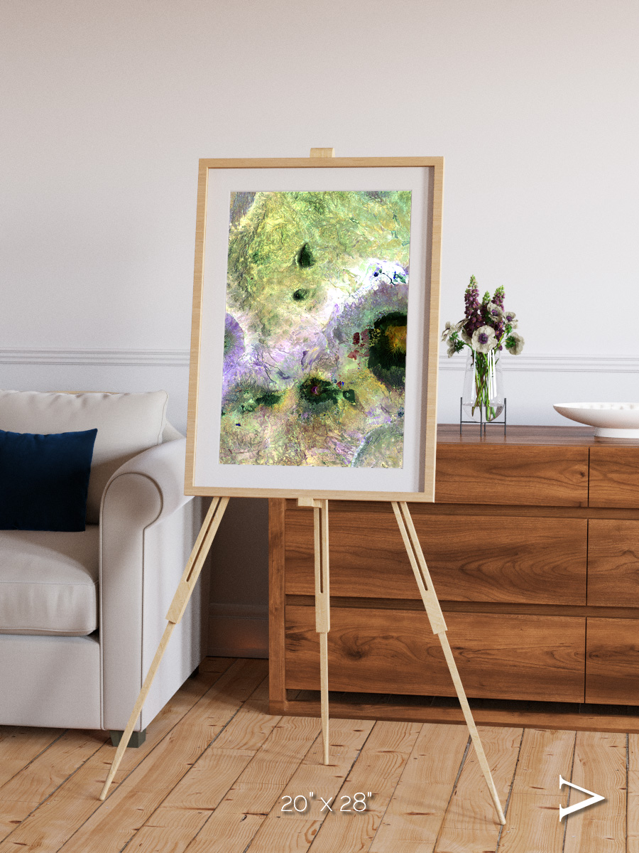 Folded Ridges, Kilimanjaro Framed & Mounted Print
