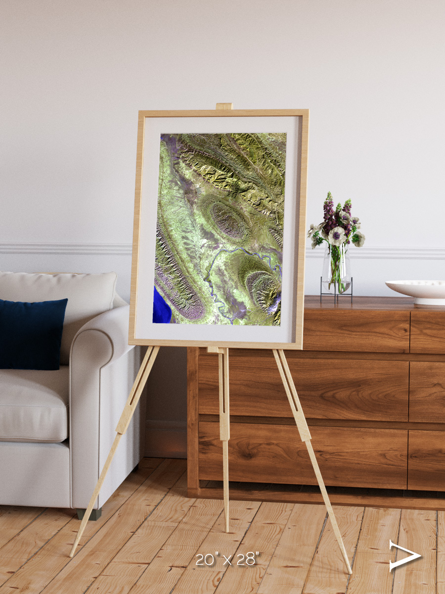Channel Lines, Konari Iran Framed & Mounted Print