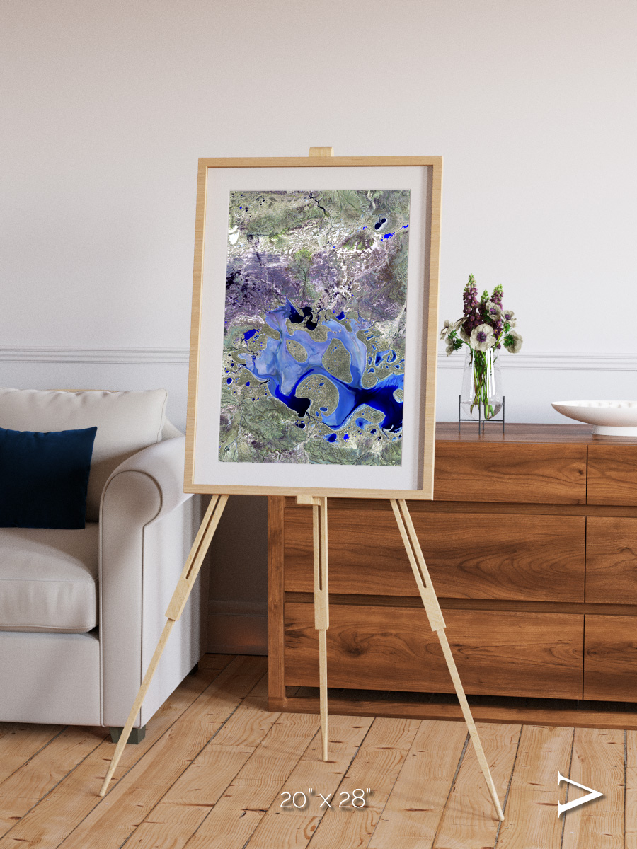 Lake Lines, Lake Carnegie Framed & Mounted Print