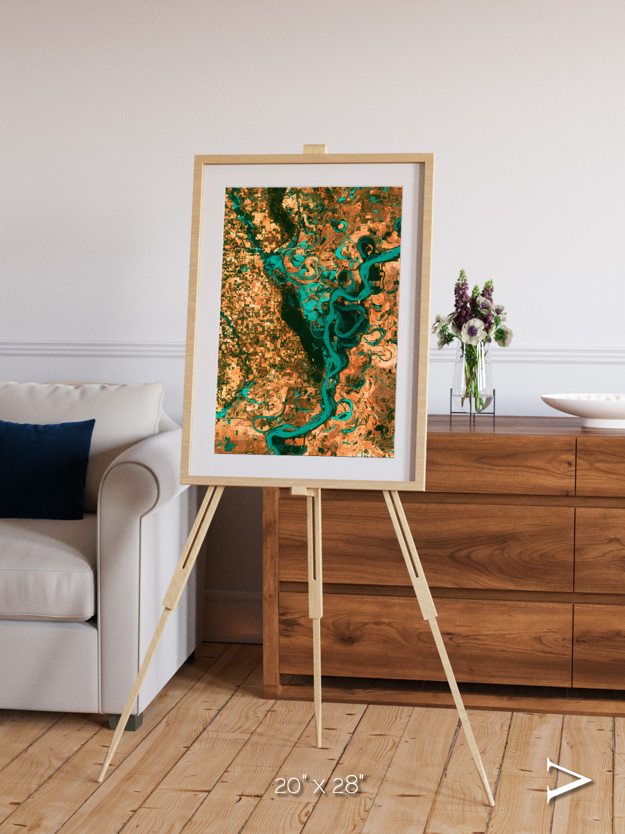 River’s Dance, Mississippi Framed & Mounted Print