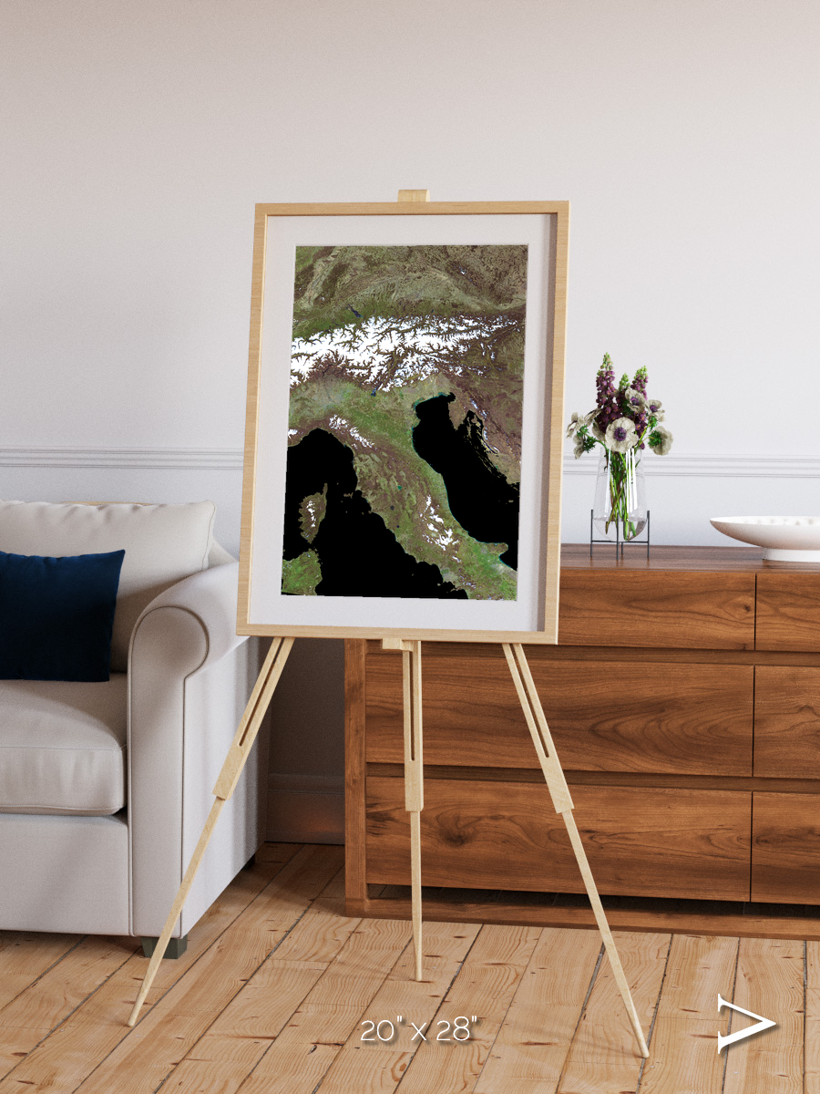 Tidal Patterns, Mediterranean Sea Framed & Mounted Print