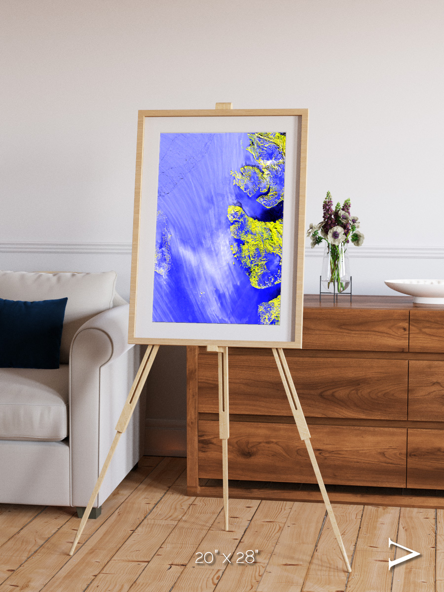 Islands in Snow, High Arctic Framed & Mounted Print