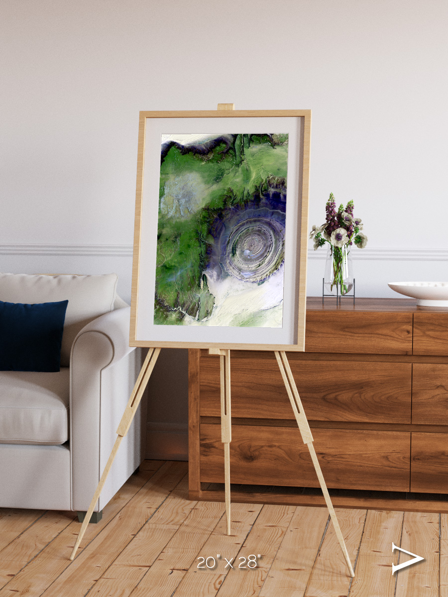 Dormant Giants, Richat Structure Framed & Mounted Print