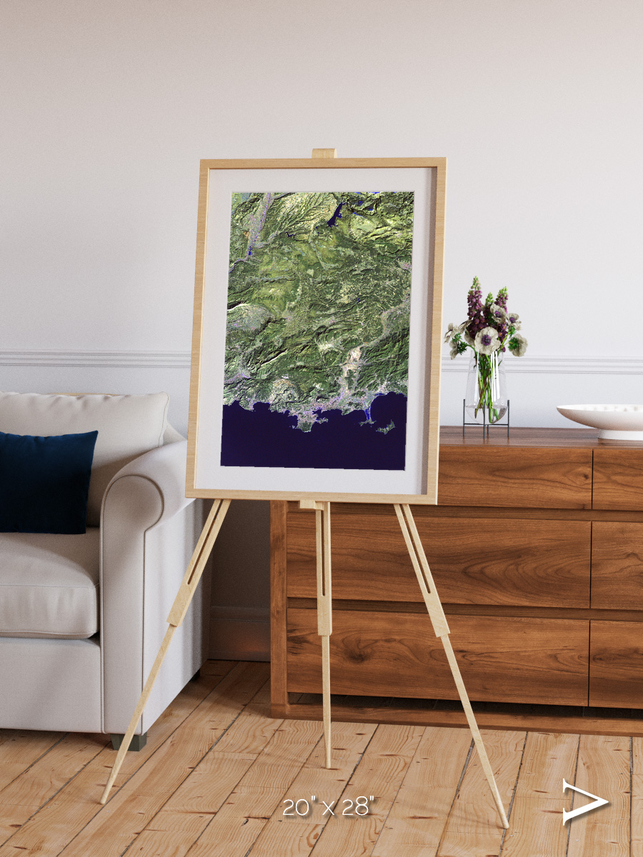 Bay and Shore, Southern Coast of France Framed & Mounted Print