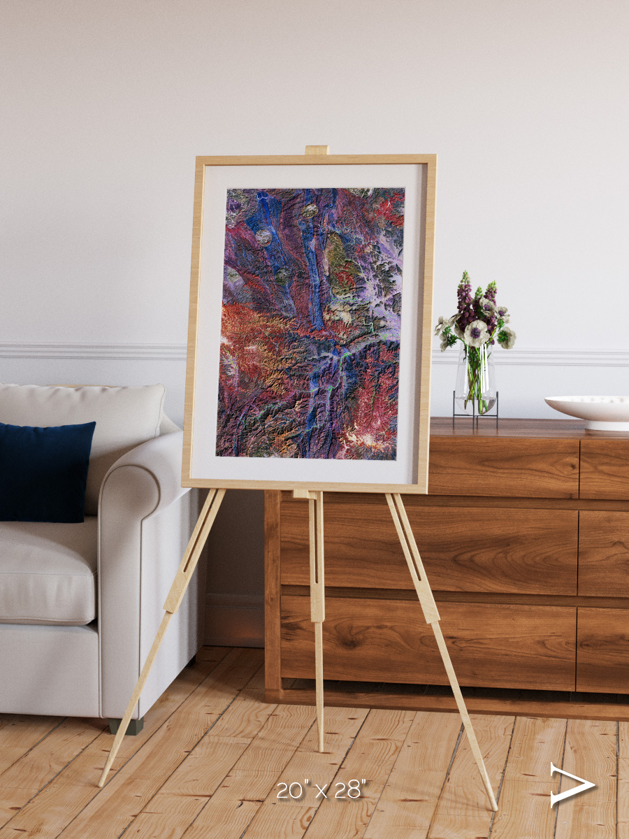 Geologic Tapestry, Asharah Fault Zone Framed & Mounted Print