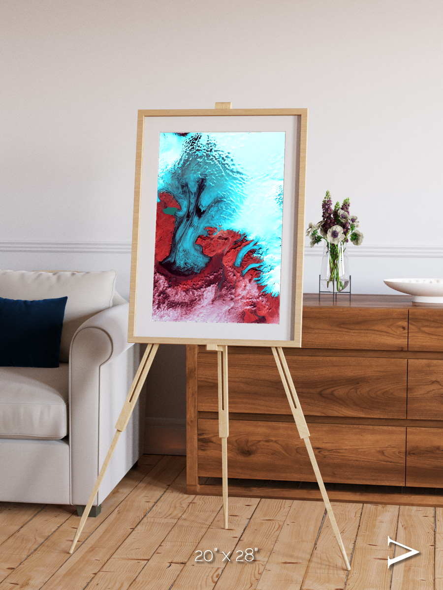 Polar Flow, Vatnajokull Glacier Ice Cap Framed & Mounted Print