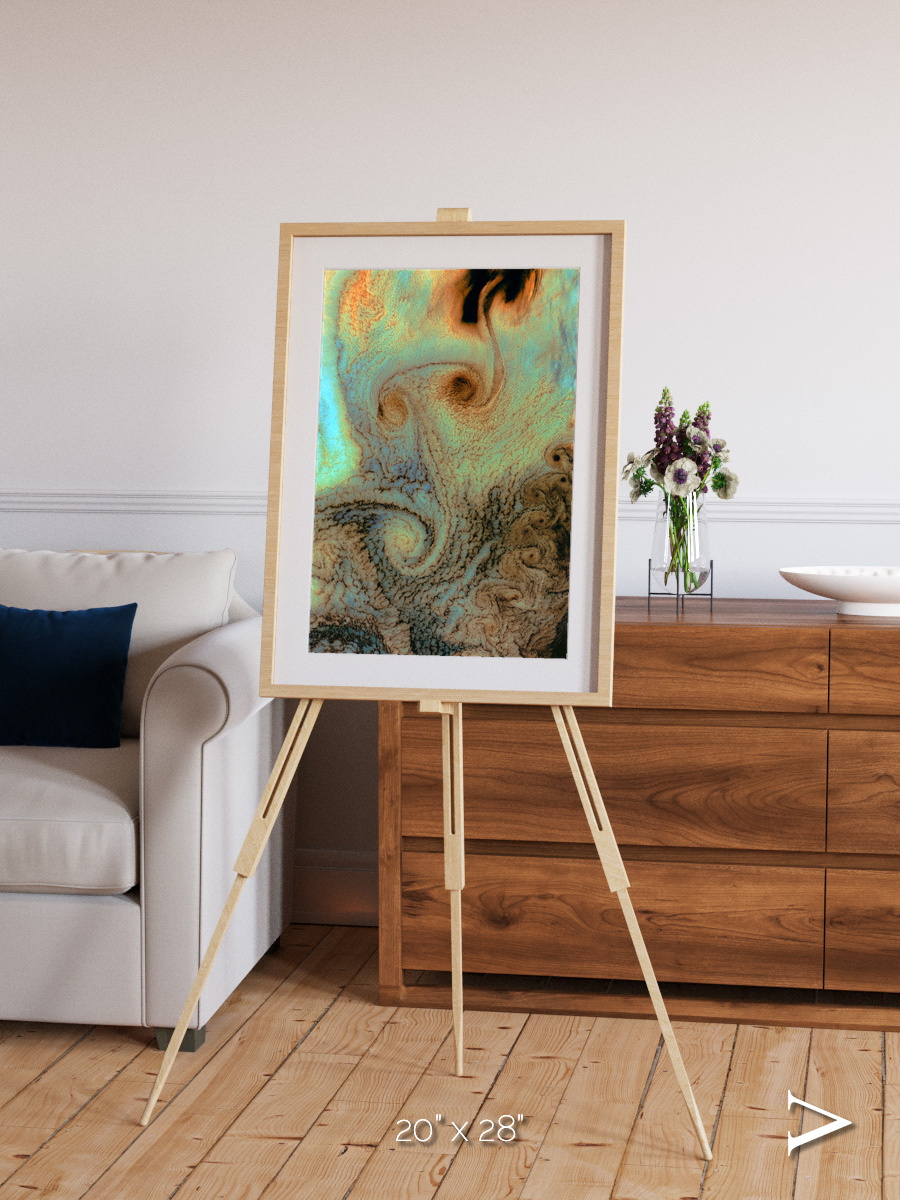 Atmospheric Patterns, Von Karman Vortices Framed & Mounted Print