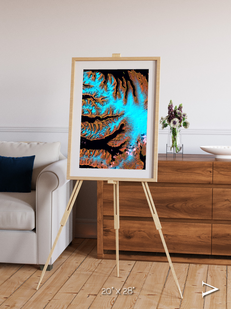 Frozen Currents, West Fjords Framed & Mounted Print