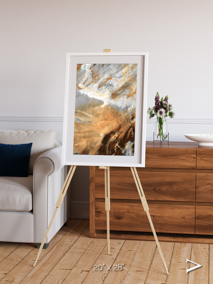 Etched Sands, Algerian Sahara Framed & Mounted Print
