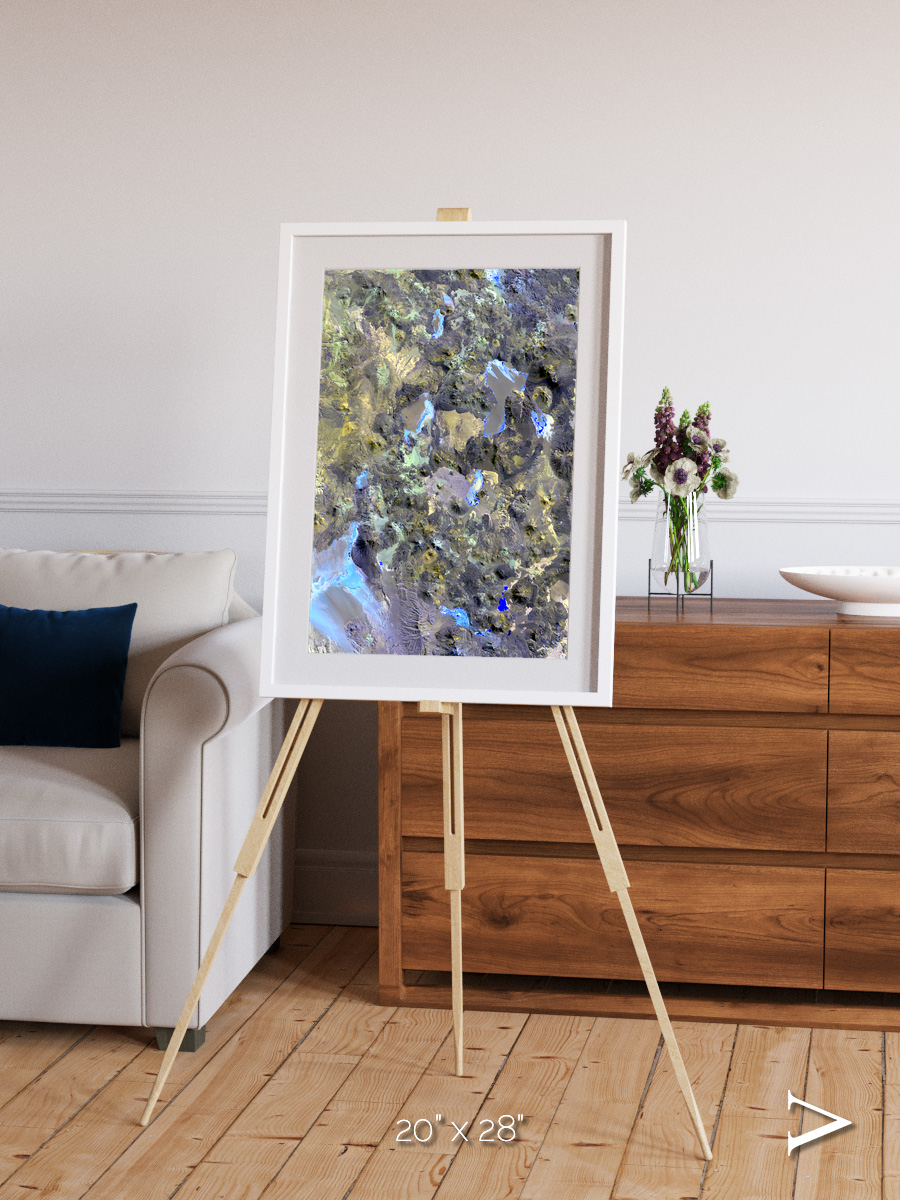 Lava Lines, Chilean Volcanoes Framed & Mounted Print