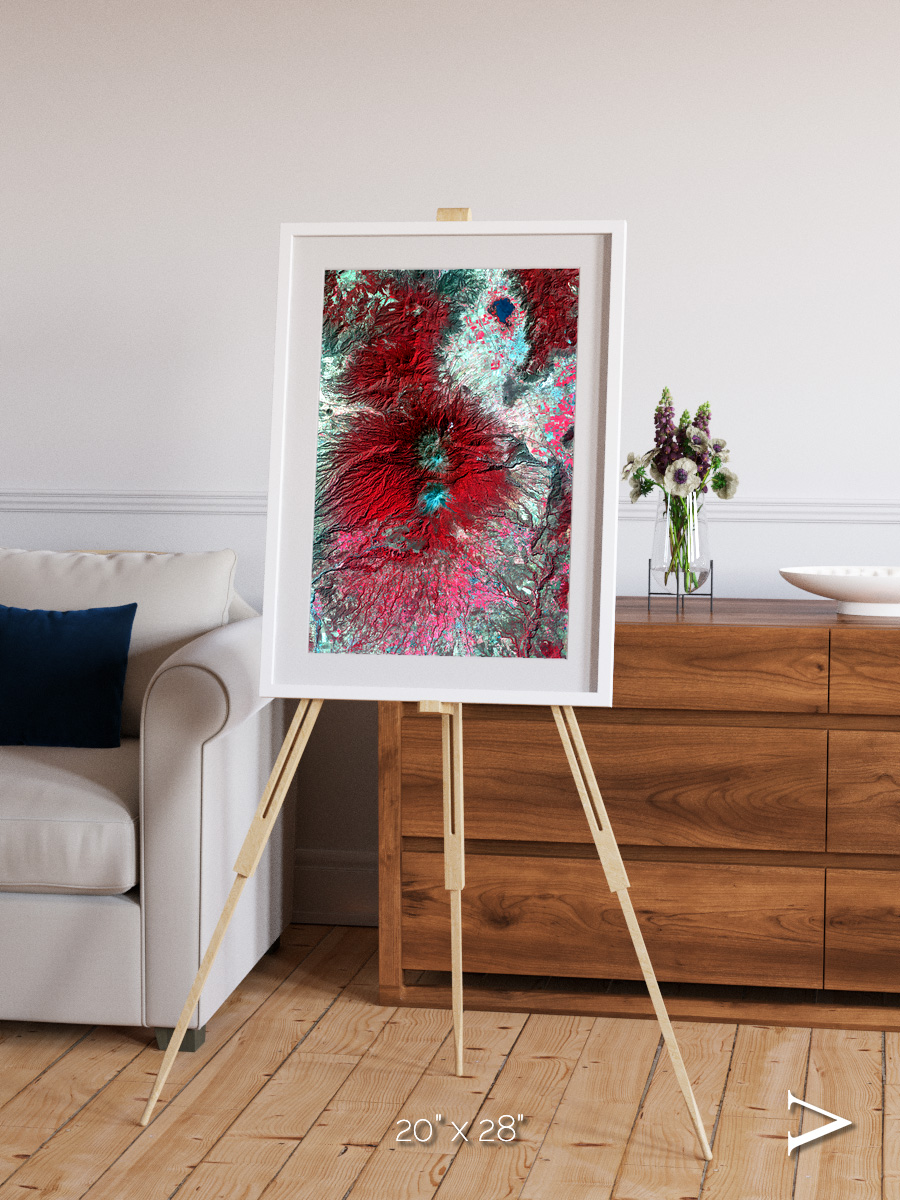 Lava Lines, Colima Volcano Framed & Mounted Print