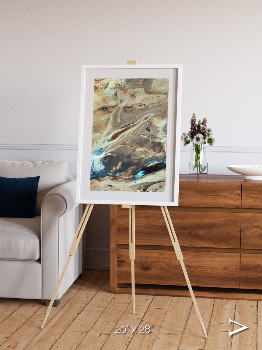 Saline Patterns, Dasht-e Kevir Framed & Mounted Print