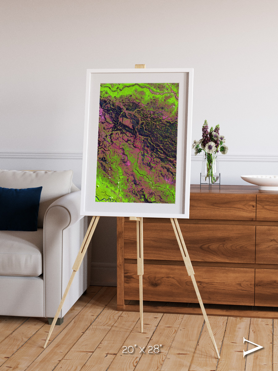 Channel Lines, Demini River Framed & Mounted Print