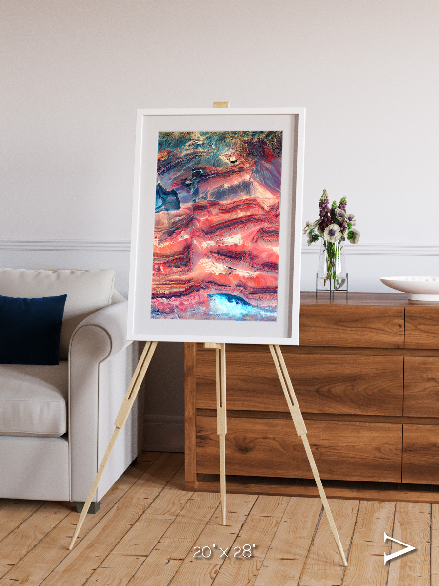 Fractured Earth, Western China Framed & Mounted Print