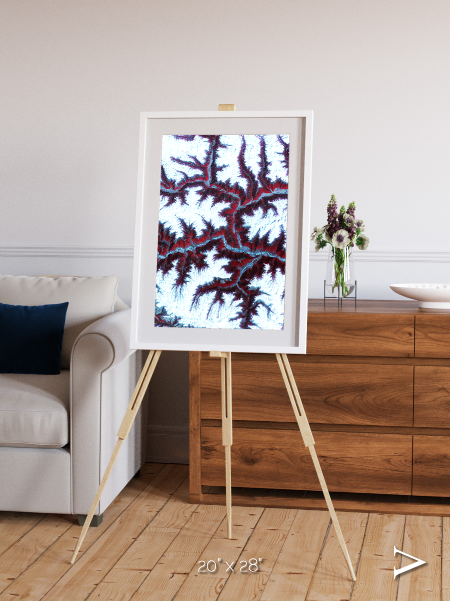 Ribbon River, Himalayas Framed & Mounted Print