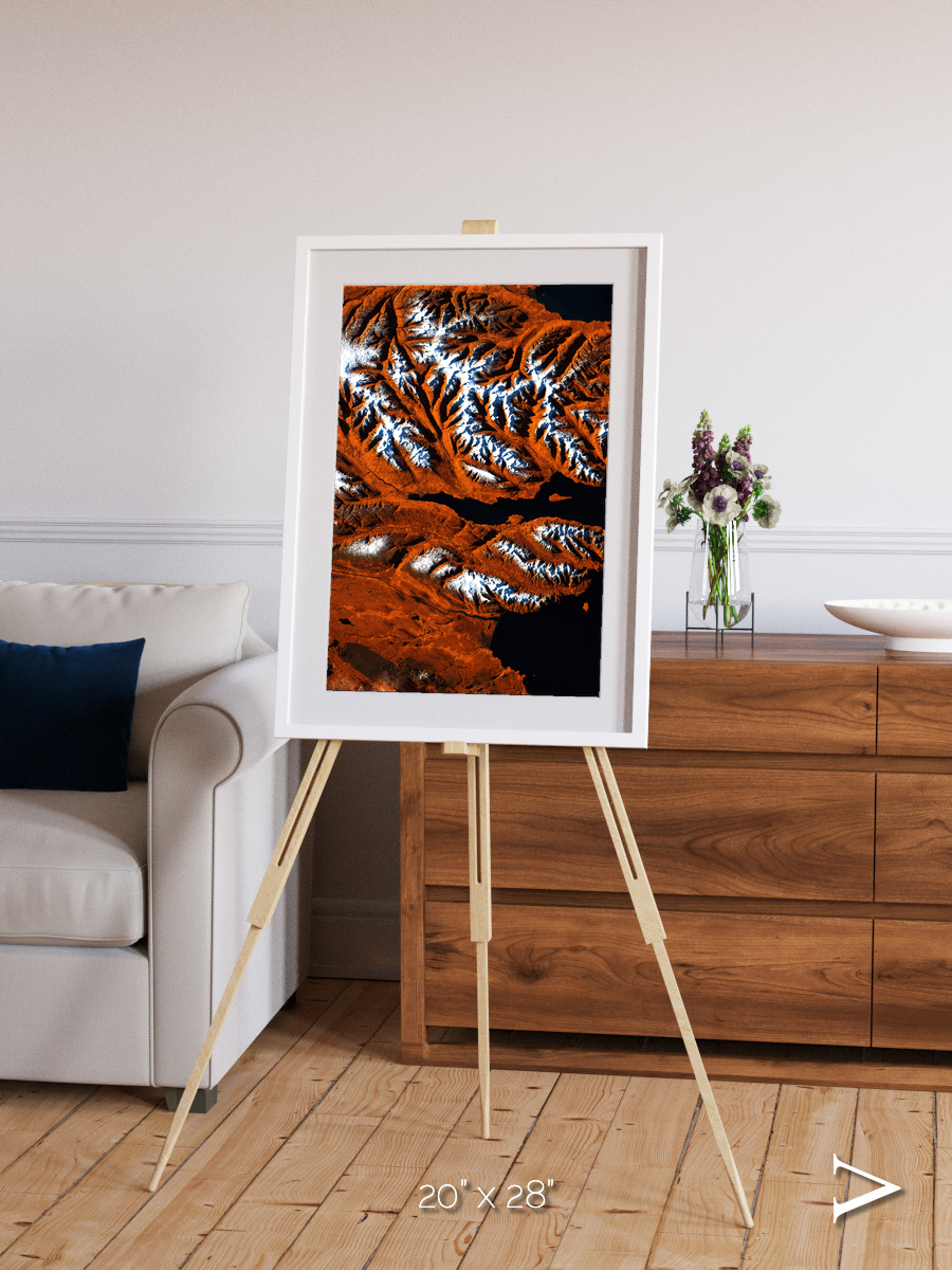 Striped Coast, Eyjafjörður Framed & Mounted Print
